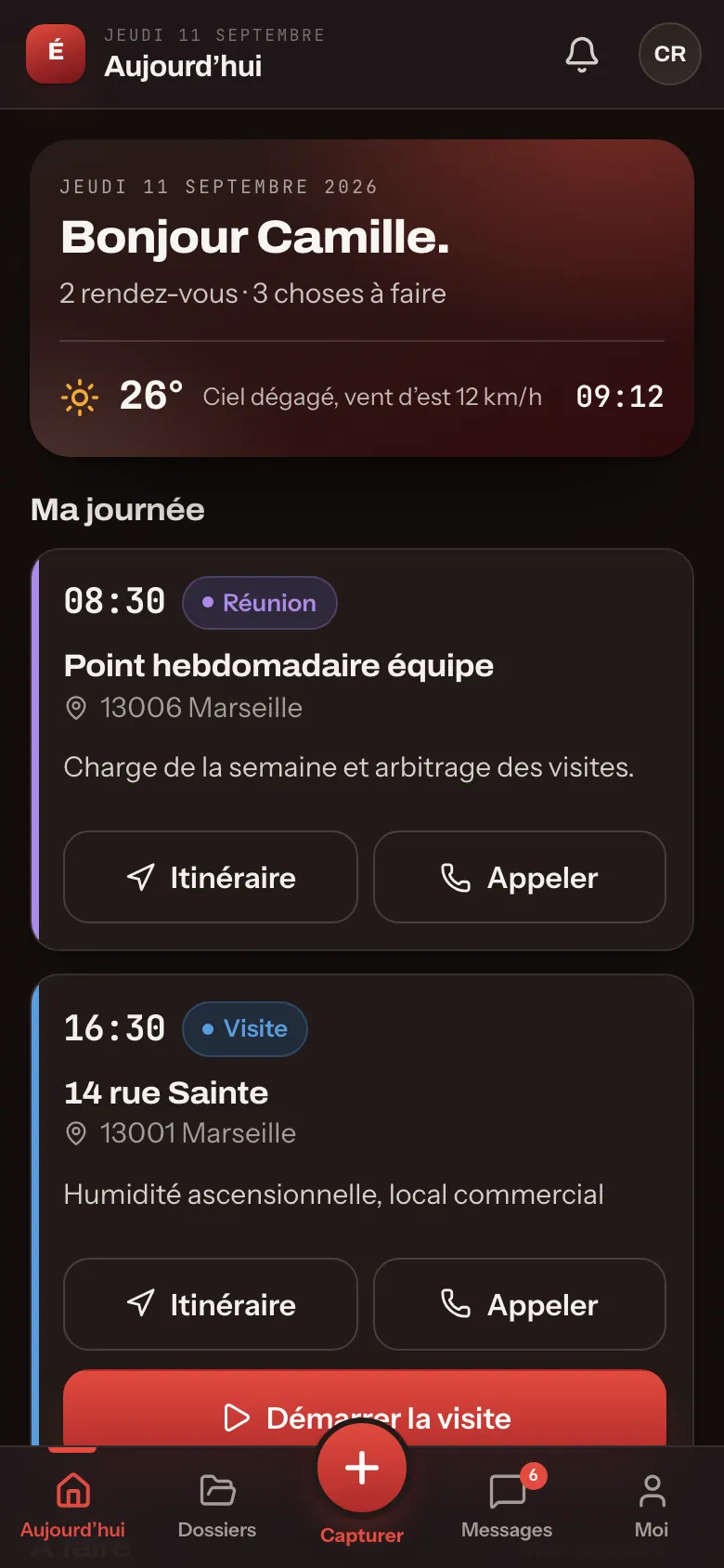 App terrain : la journée du technicien