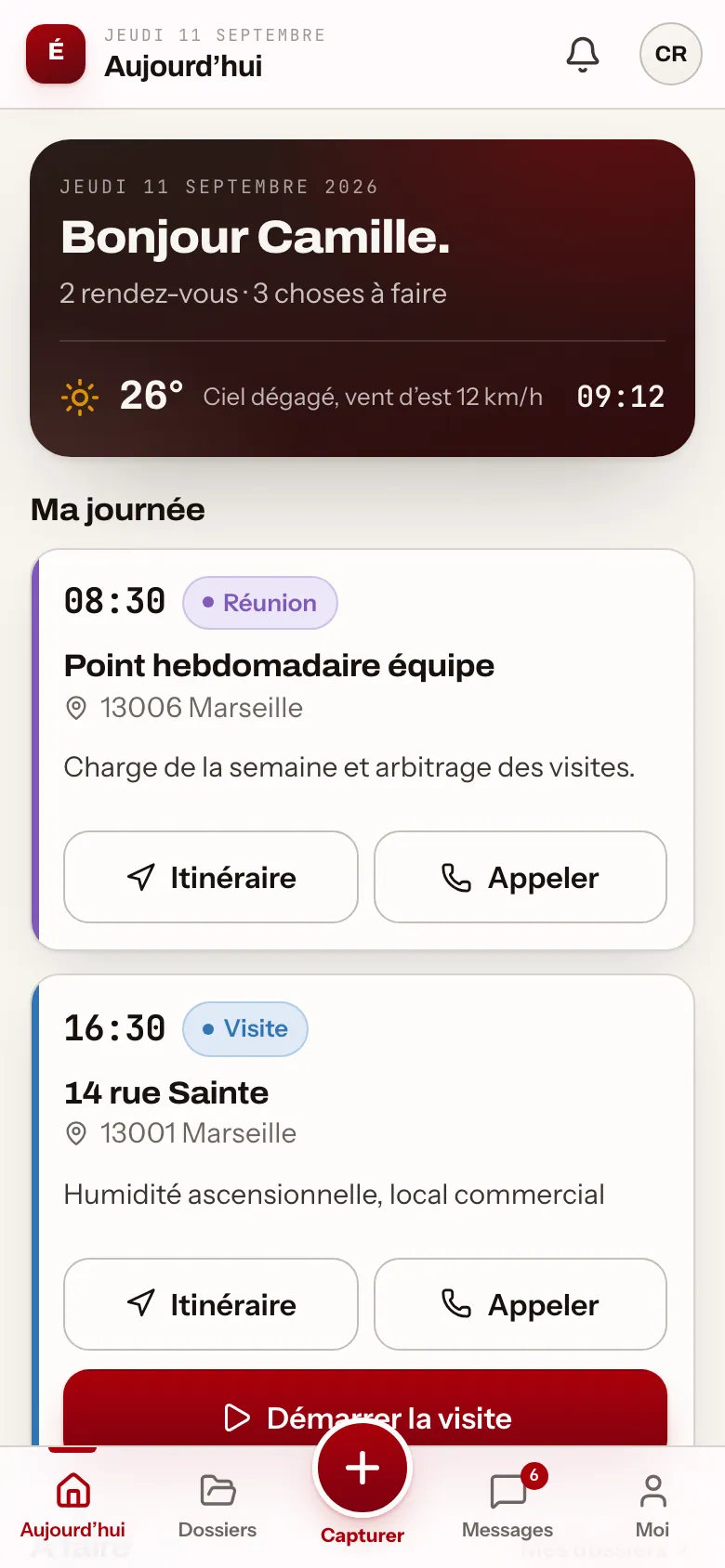 App terrain : la journée du technicien